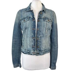 Vintage Polo Jeans Co. Distressed Denim Jean Jacket 90's Wearable Nostalgia